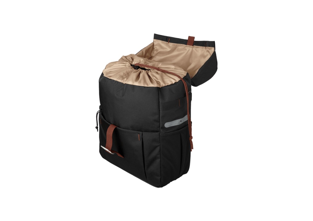 Gazelle Fietstas 18,5 liter 31 x 40 x 15 cm - zwart/bruin - Afbeelding 2